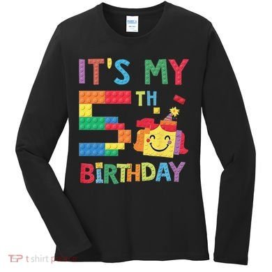 Master Builder 5th ItS My 5th Birthday Brick Blocks Women's Long Sleeve Shirt