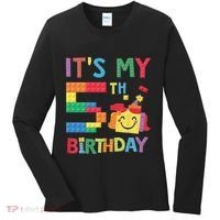 Master Builder 5th ItS My 5th Birthday Brick Blocks Women's Long Sleeve Shirt thumb 0