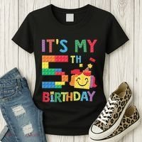 Master Builder 5th ItS My 5th Birthday Brick Blocks Women's T-Shirt thumb 3