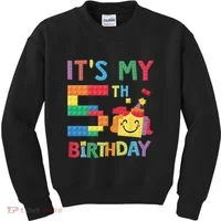 Master Builder 5th ItS My 5th Birthday Brick Blocks Kids Sweatshirt thumb 0