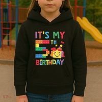 Master Builder 5th ItS My 5th Birthday Brick Blocks Kids Hoodie thumb 3