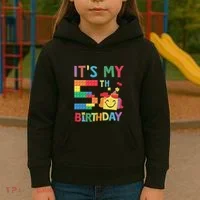 Master Builder 5th ItS My 5th Birthday Brick Blocks Kids Hoodie thumb 3