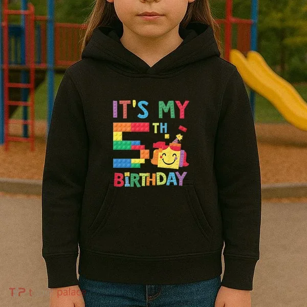 Master Builder 5th ItS My 5th Birthday Brick Blocks Kids Hoodie