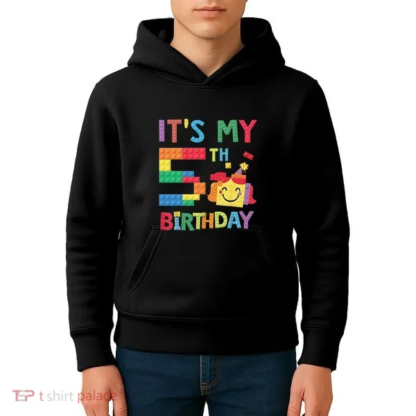 Master Builder 5th ItS My 5th Birthday Brick Blocks Kids Hoodie