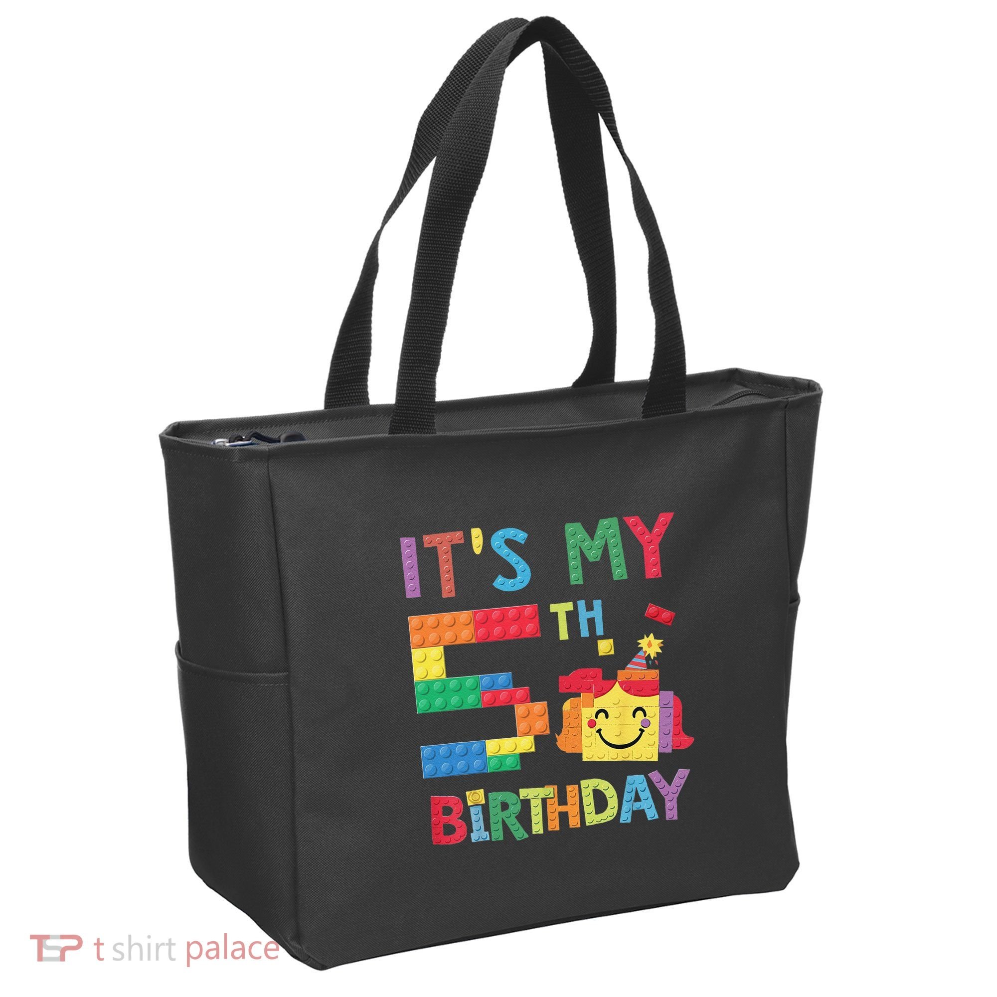 Master Builder 5th ItS My 5th Birthday Brick Blocks Tote Bag