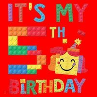 Master Builder 5th ItS My 5th Birthday Brick Blocks Santa Hat thumb 1