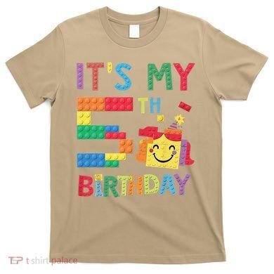 Master Builder 5th ItS My 5th Birthday Brick Blocks T-Shirt
