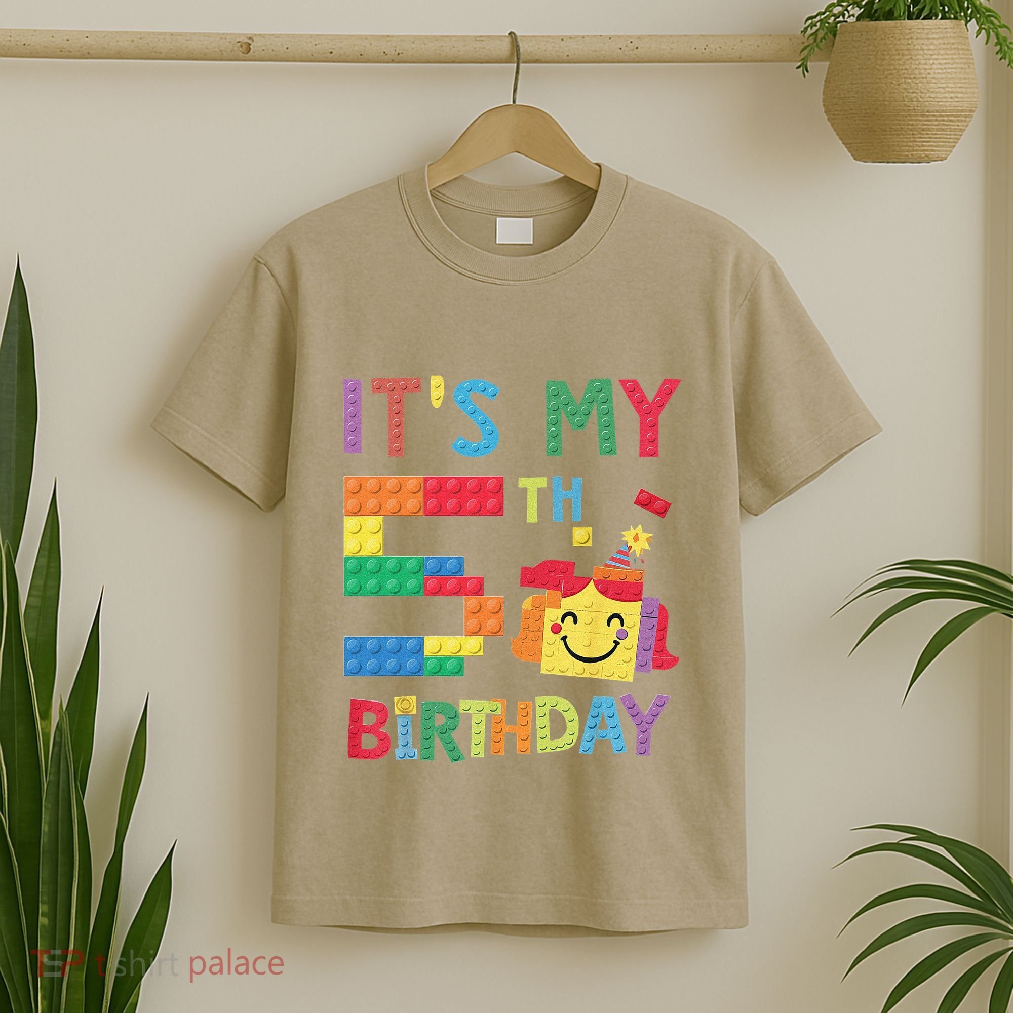 Master Builder 5th ItS My 5th Birthday Brick Blocks T-Shirt