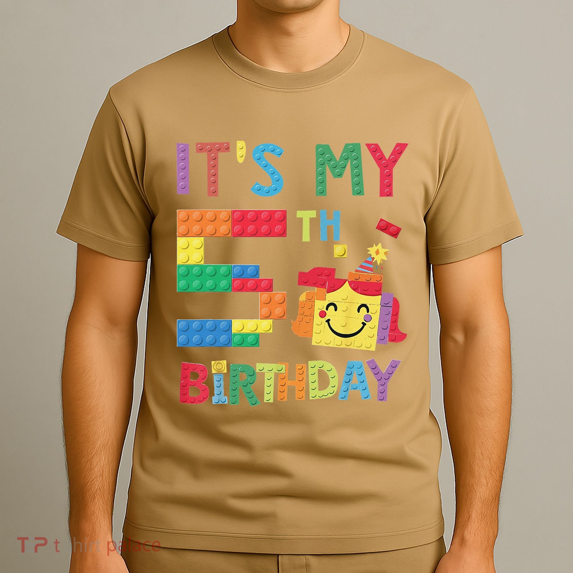 Master Builder 5th ItS My 5th Birthday Brick Blocks T-Shirt