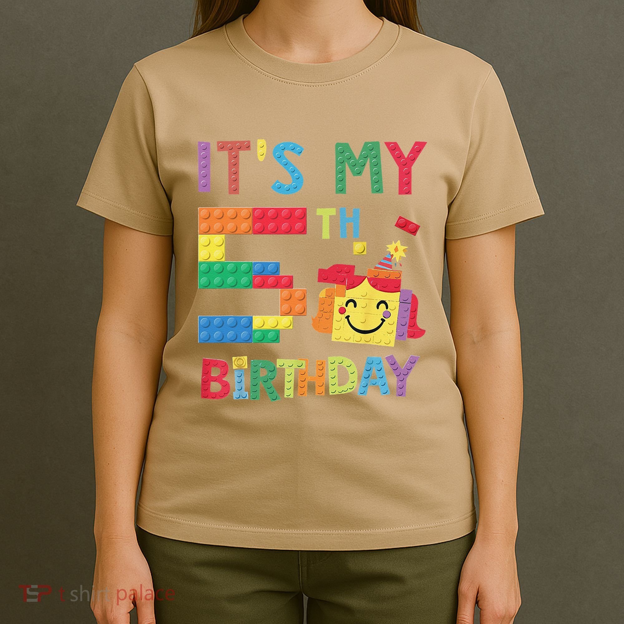 Master Builder 5th ItS My 5th Birthday Brick Blocks T-Shirt