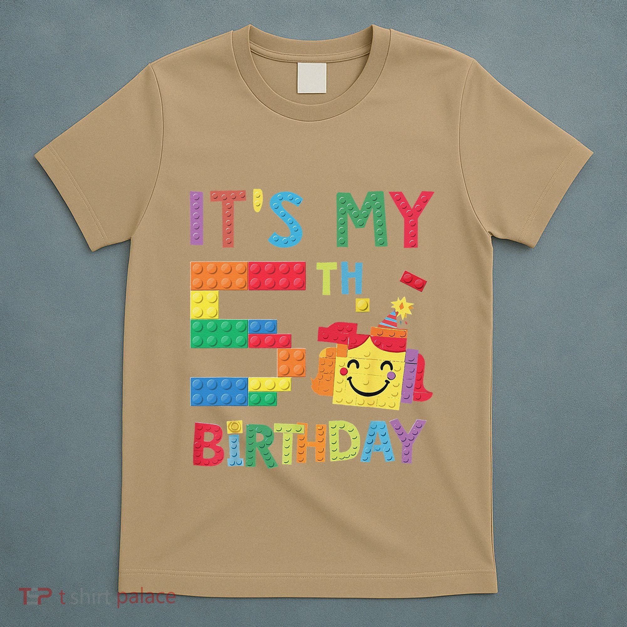Master Builder 5th ItS My 5th Birthday Brick Blocks T-Shirt