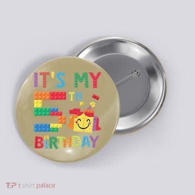 Master Builder 5th ItS My 5th Birthday Brick Blocks Button