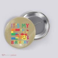 Master Builder 5th ItS My 5th Birthday Brick Blocks Button thumb 0