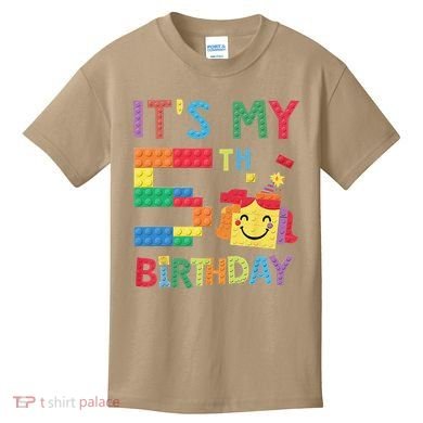 Master Builder 5th ItS My 5th Birthday Brick Blocks Kids T-Shirt