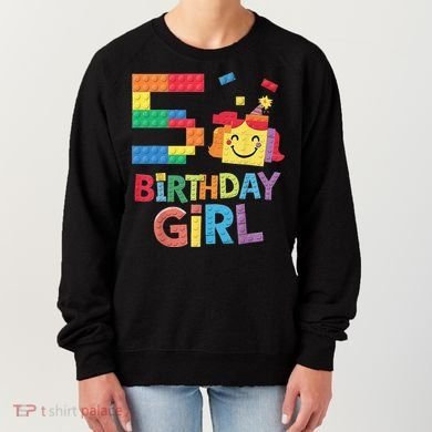 Master Builder 5th Birthday Girl 5 Year Old Brick Blocks Women's Sweatshirt