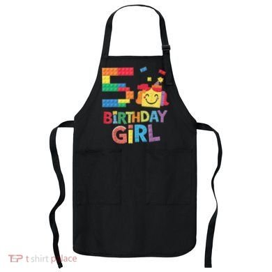 Master Builder 5th Birthday Girl 5 Year Old Brick Blocks Apron