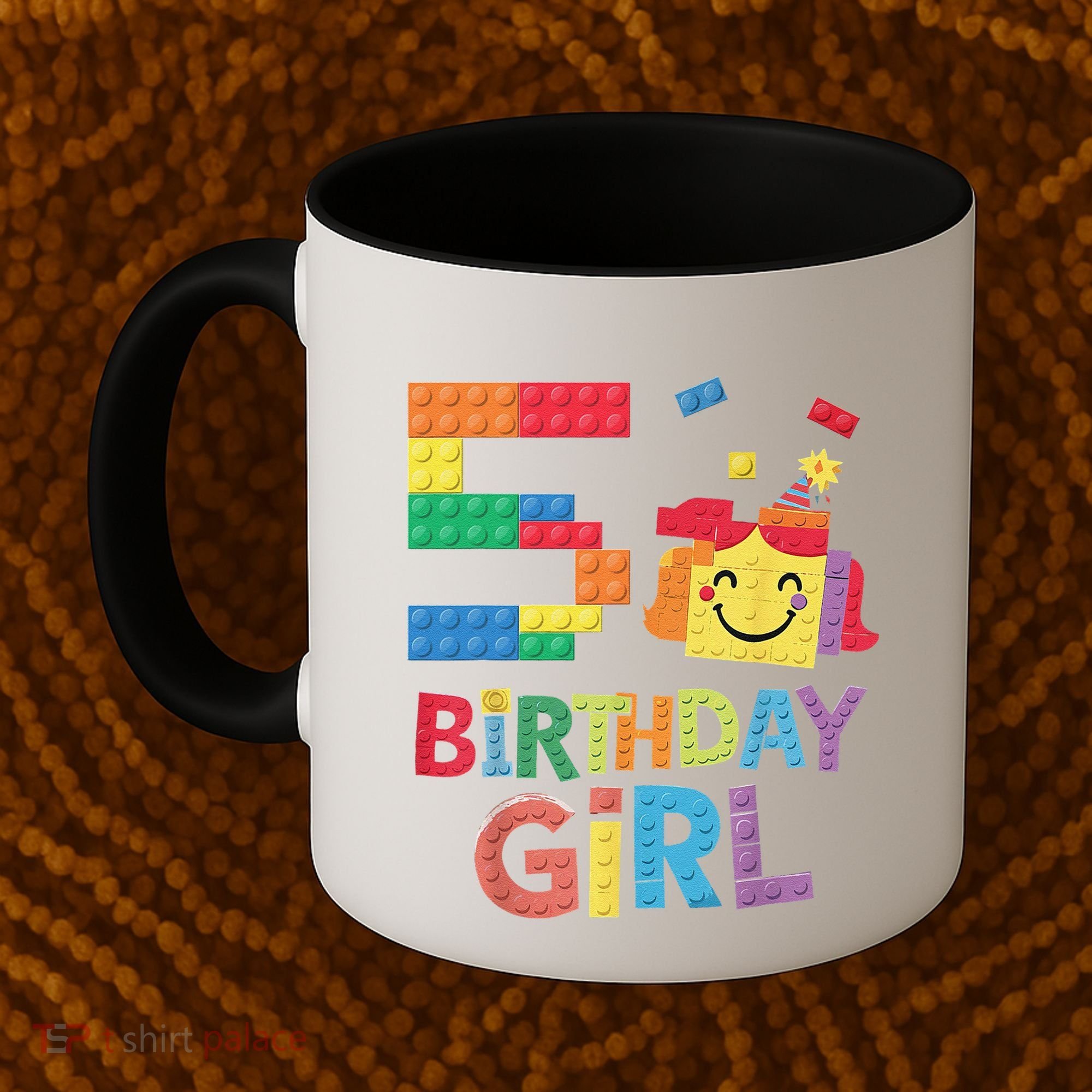 Master Builder 5th Birthday Girl 5 Year Old Brick Blocks Coffee Mug