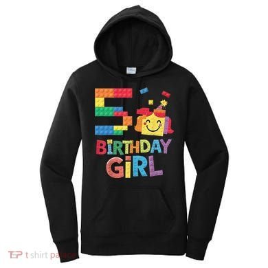 Master Builder 5th Birthday Girl 5 Year Old Brick Blocks Women's Hoodie