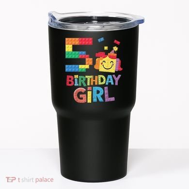 Master Builder 5th Birthday Girl 5 Year Old Brick Blocks Tumbler
