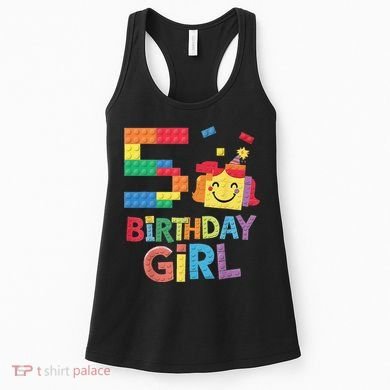 Master Builder 5th Birthday Girl 5 Year Old Brick Blocks Women's Tank Top