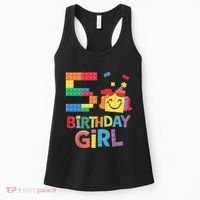 Master Builder 5th Birthday Girl 5 Year Old Brick Blocks Women's Tank Top thumb 0