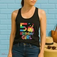 Master Builder 5th Birthday Girl 5 Year Old Brick Blocks Women's Tank Top thumb 2