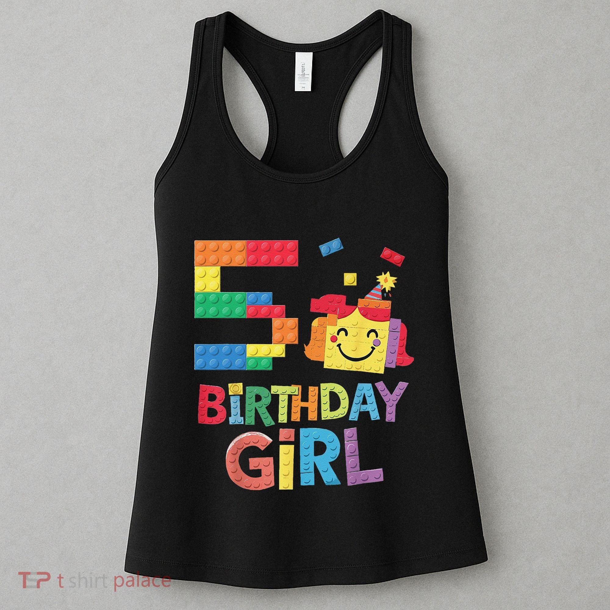 Master Builder 5th Birthday Girl 5 Year Old Brick Blocks Women's Tank Top