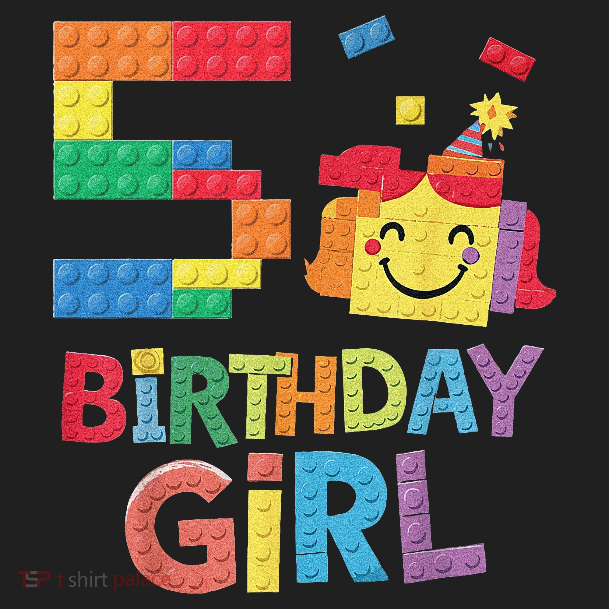 Master Builder 5th Birthday Girl 5 Year Old Brick Blocks Hat