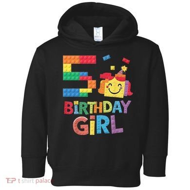 Master Builder 5th Birthday Girl 5 Year Old Brick Blocks Toddler Hoodie