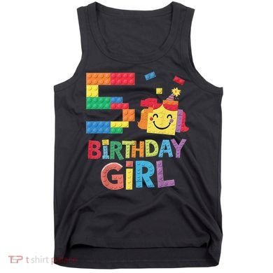 Master Builder 5th Birthday Girl 5 Year Old Brick Blocks Tank Top