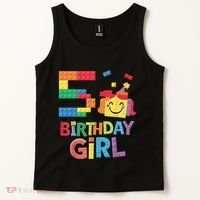 Master Builder 5th Birthday Girl 5 Year Old Brick Blocks Tank Top thumb 2
