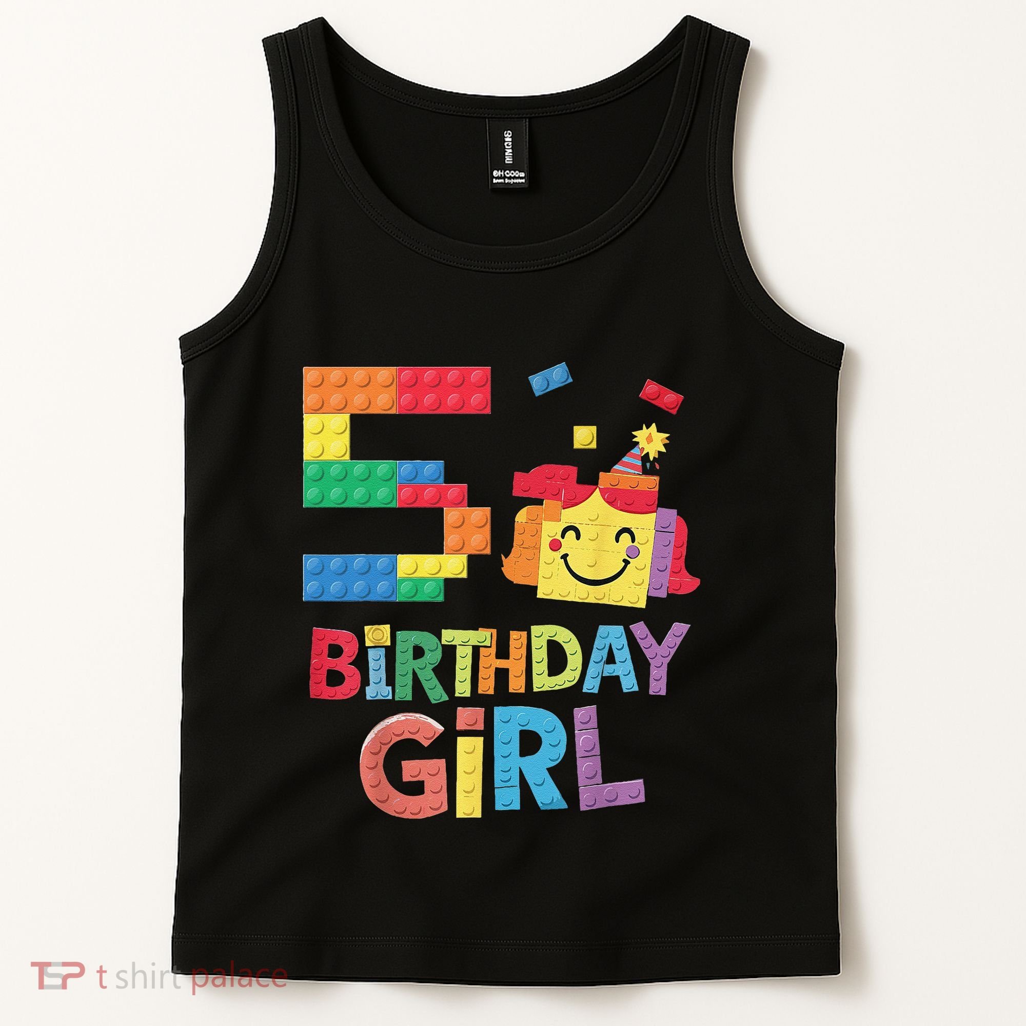Master Builder 5th Birthday Girl 5 Year Old Brick Blocks Tank Top