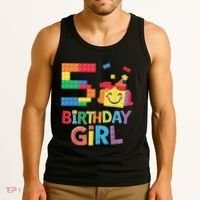 Master Builder 5th Birthday Girl 5 Year Old Brick Blocks Tank Top thumb 3