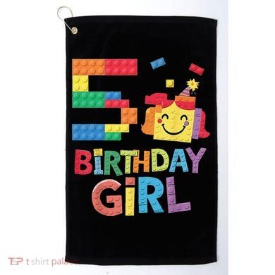 Master Builder 5th Birthday Girl 5 Year Old Brick Blocks Golf Towel