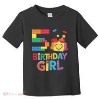 Master Builder 5th Birthday Girl 5 Year Old Brick Blocks Toddler T-Shirt thumb 0