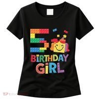 Master Builder 5th Birthday Girl 5 Year Old Brick Blocks Women's T-Shirt thumb 0