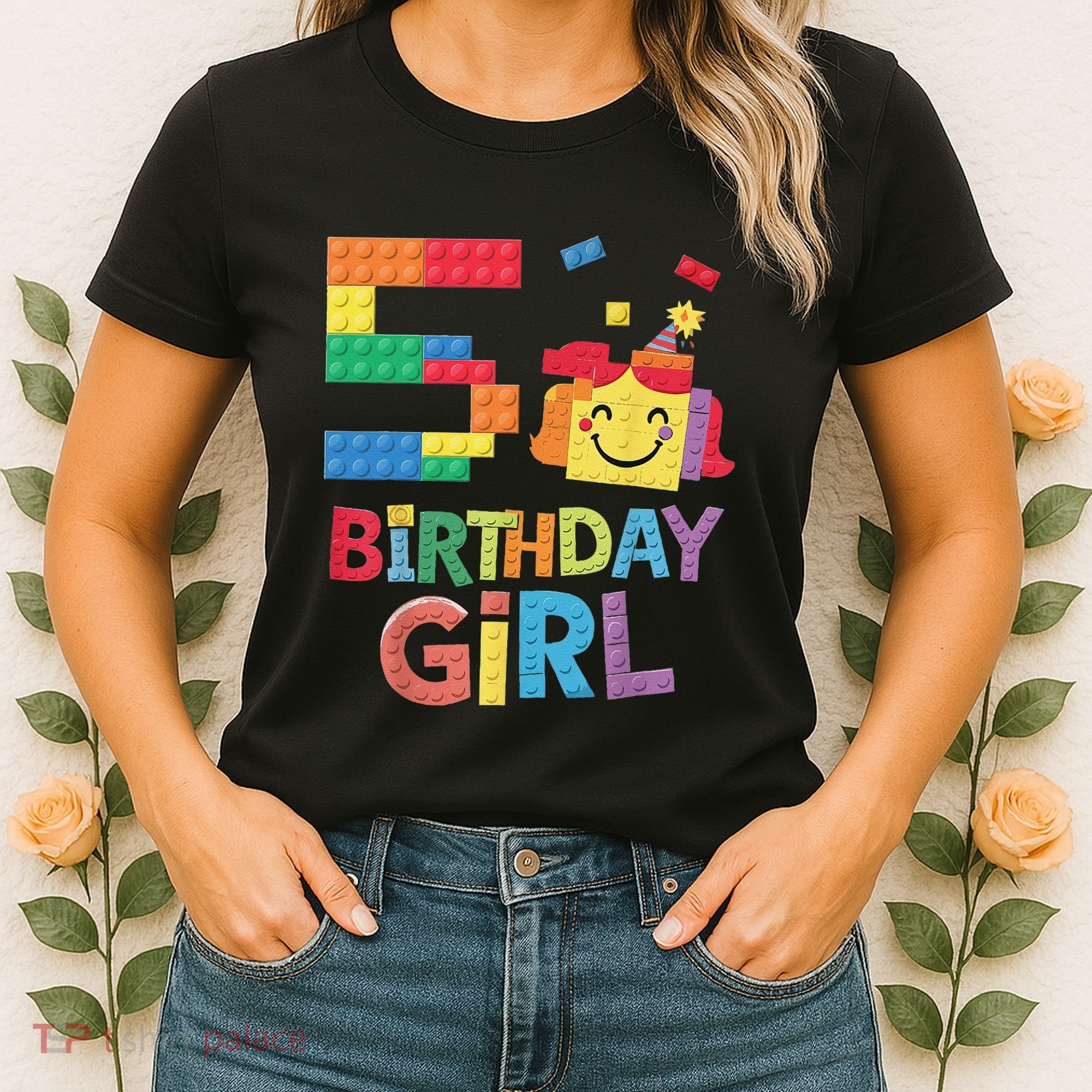 Master Builder 5th Birthday Girl 5 Year Old Brick Blocks Women's T-Shirt