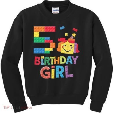 Master Builder 5th Birthday Girl 5 Year Old Brick Blocks Kids Sweatshirt