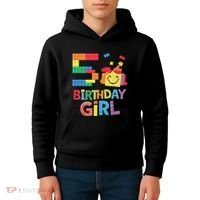 Master Builder 5th Birthday Girl 5 Year Old Brick Blocks Kids Hoodie thumb 4