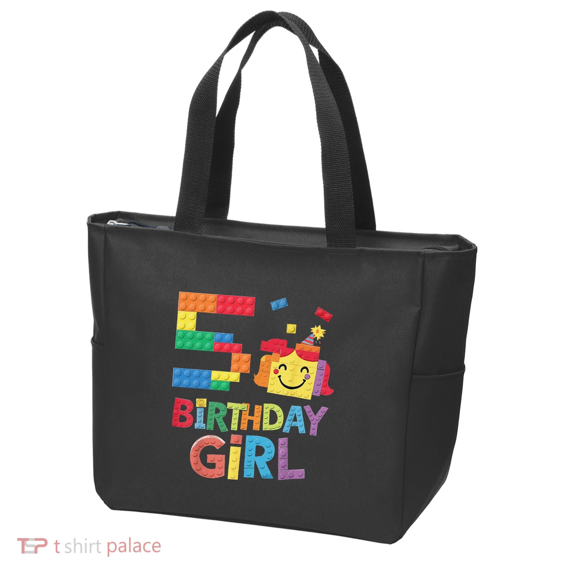 Master Builder 5th Birthday Girl 5 Year Old Brick Blocks Tote Bag