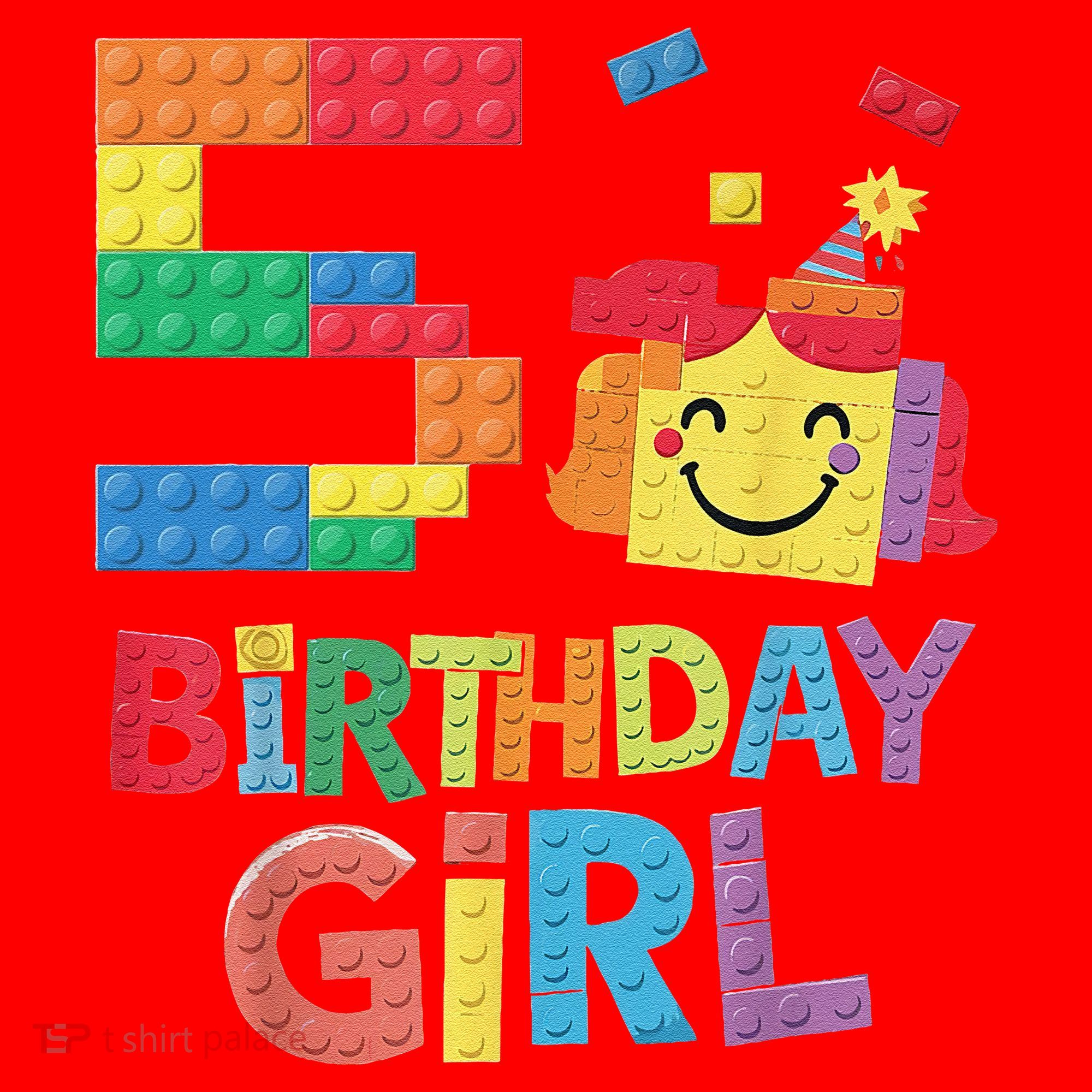 Master Builder 5th Birthday Girl 5 Year Old Brick Blocks Santa Hat