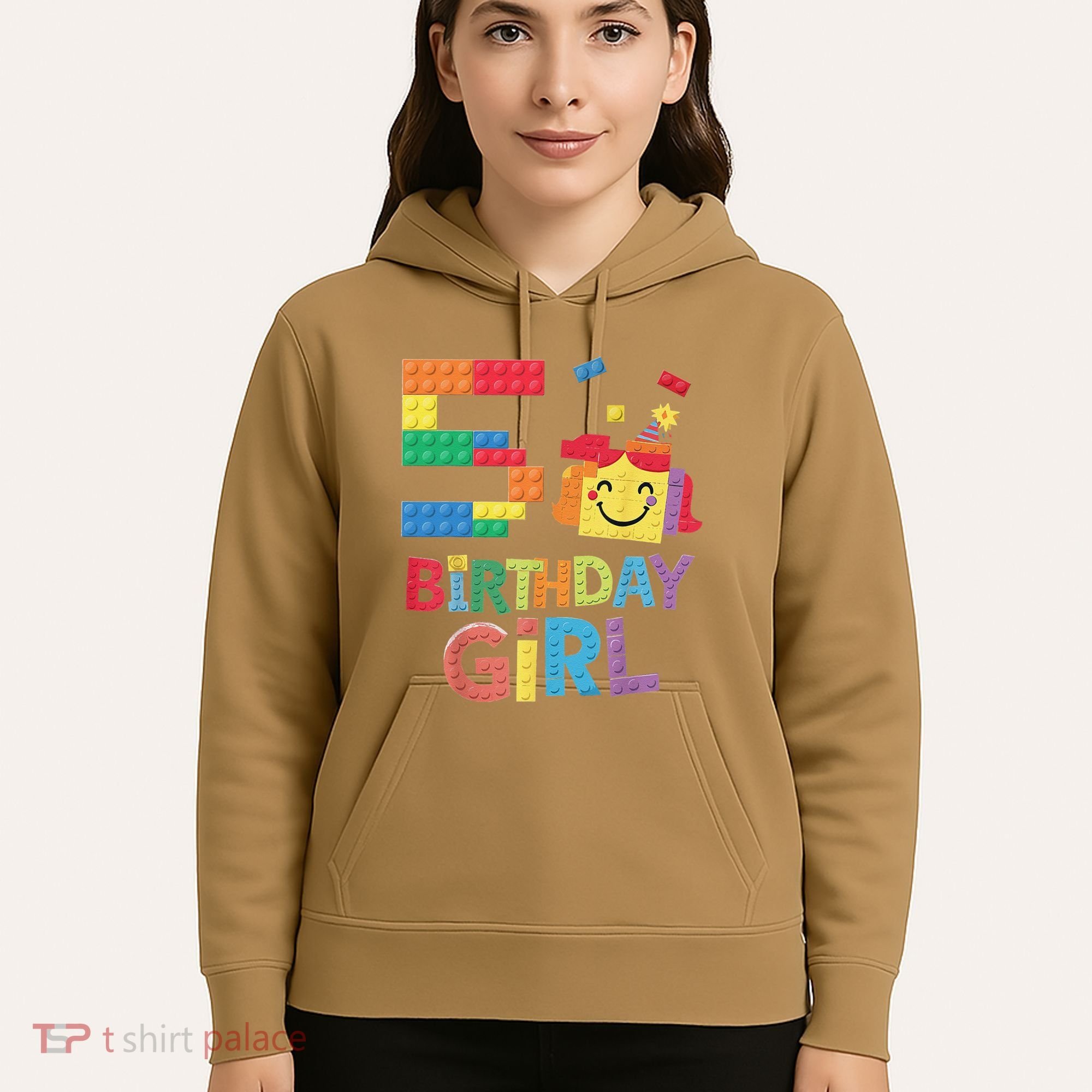 Master Builder 5th Birthday Girl 5 Year Old Brick Blocks Hoodie