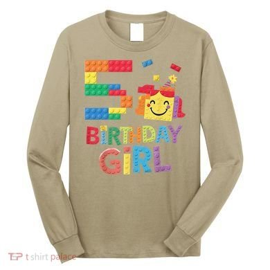 Master Builder 5th Birthday Girl 5 Year Old Brick Blocks Long Sleeve Shirt