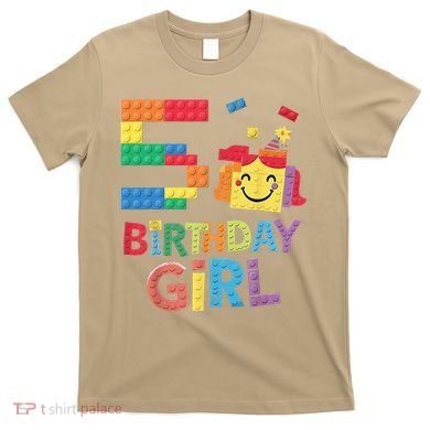 Master Builder 5th Birthday Girl 5 Year Old Brick Blocks T-Shirt