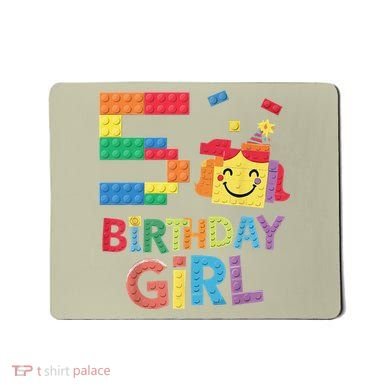 Master Builder 5th Birthday Girl 5 Year Old Brick Blocks Mousepad