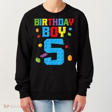 Master Builder 5th Birthday Boy 5 Five Year Building Bricks Women's Sweatshirt