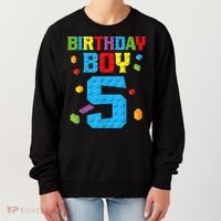 Master Builder 5th Birthday Boy 5 Five Year Building Bricks Women's Sweatshirt thumb 0