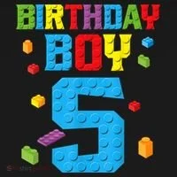 Master Builder 5th Birthday Boy 5 Five Year Building Bricks Bucket Hat thumb 4