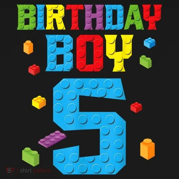 Master Builder 5th Birthday Boy 5 Five Year Building Bricks Bucket Hat