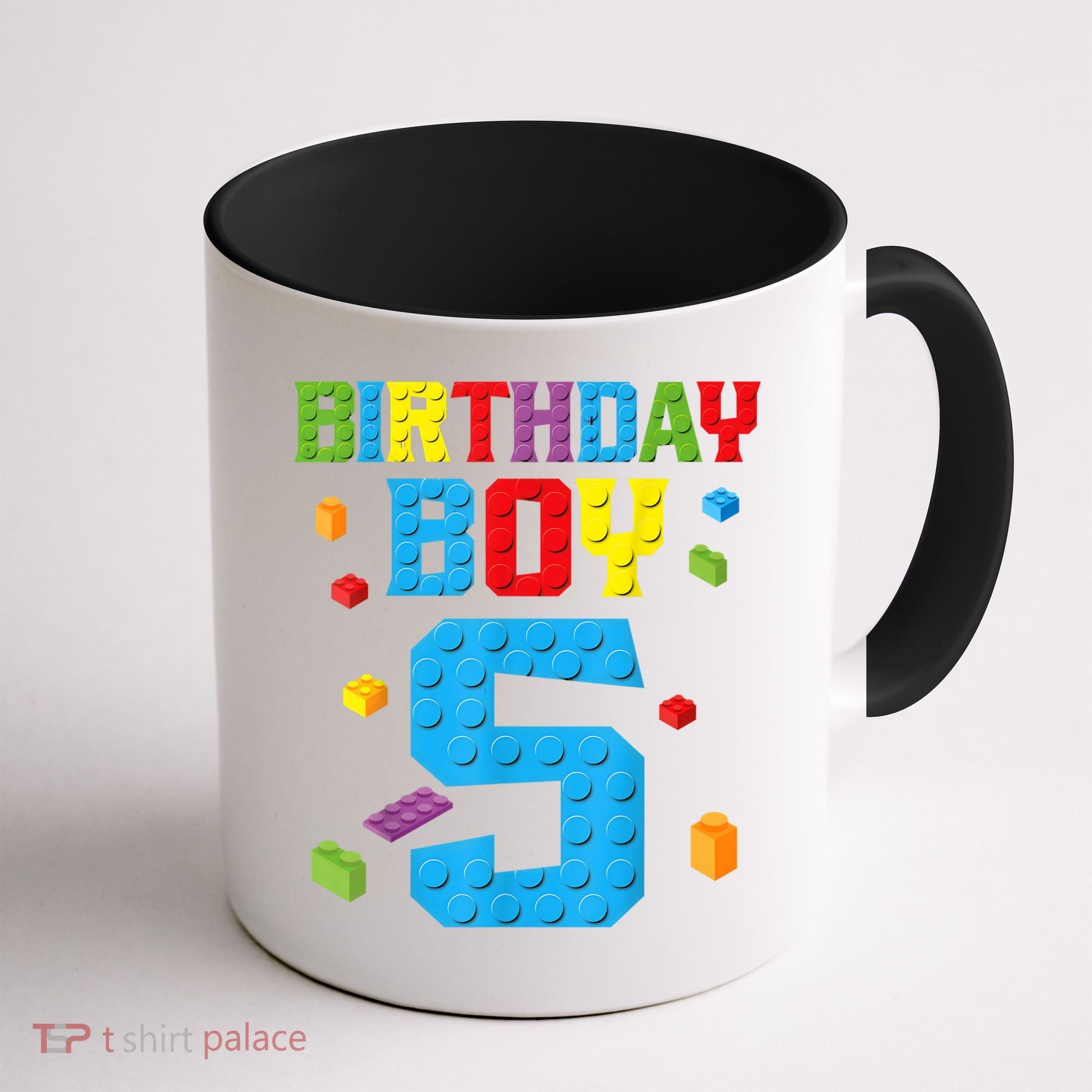 Master Builder 5th Birthday Boy 5 Five Year Building Bricks Coffee Mug